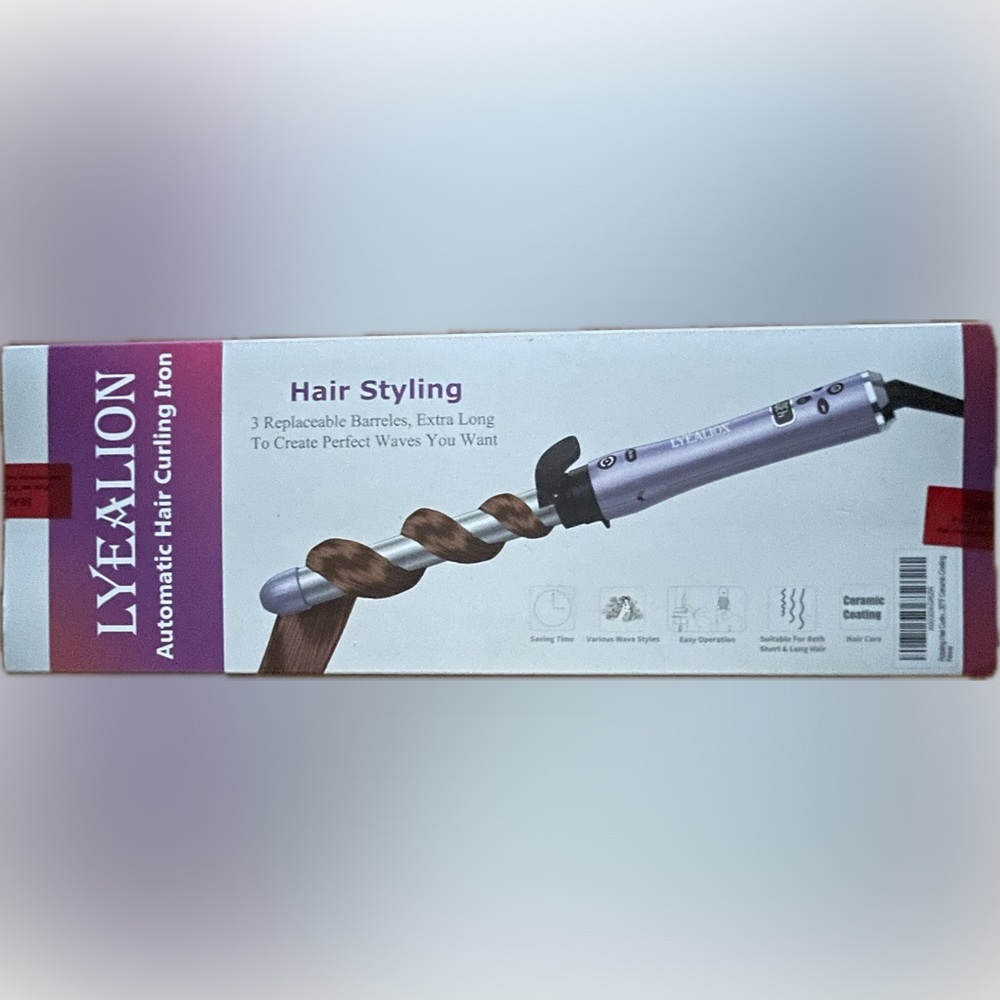 Rotating Hair Curling Iron for Short or Long Hair